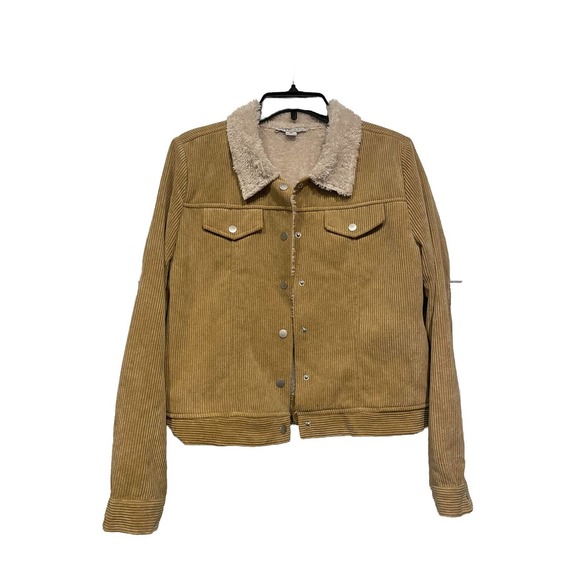 Favlux Women’s Size M Tan‎ Corduroy Sherpa Button Jacket - Picture 1 of 11